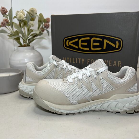 Keen Utility Dillon Carbon Toe Sneakers Work and Safety Silver Birch Women's 6 W - Picture 2 of 11